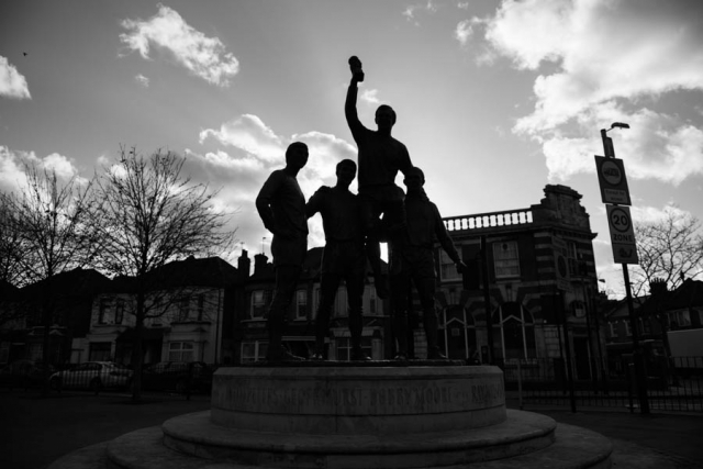 Silhouette of Champions Sculpture, Barking Road